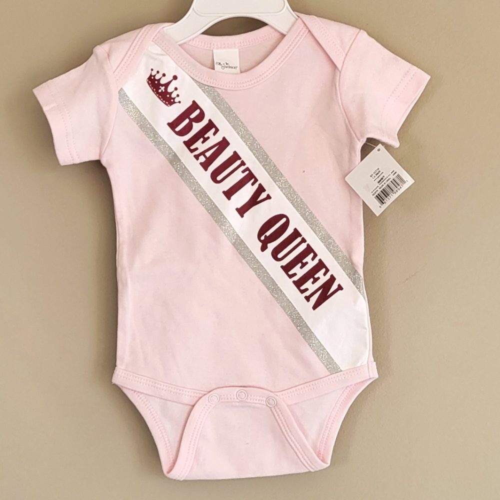 NWT light pink "Beauty Queen" onesie/bodysuit